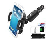 Dual USB Car Charger with Universal Mount for Samsung Galaxy S4 i9500 i9190 Nokia Lumia 925 920 520 HTC One M7 iPhone and Other Smart Phone Outpu