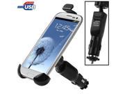 Universal Car Mount with 5V 1.5A USB Charger for Samsung Galaxy S3 i9300 iPhone 4 4S 3GS Smart Phone Support 360 Degree Rotation Height 108 135mm