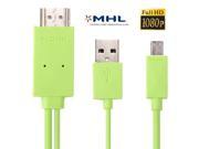 Micro USB to HDMI Male HDTV MHL Adapter Cable for Samsung Galaxy S3 i9300 Note II N7100 Support 1080P Full HD Output Length 1.8m Green