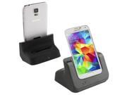 2 in 1 Dock Charger Extra Battery Charger USB Charging Cradle for Samsung Galaxy S5 G900 Black