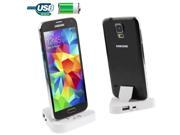 Desktop Charging Cradle with Micro USB Sync Data OTG Function for Samsung Galaxy S5 G900 White