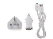 USB Charger Kit Micro USB Data Cable Car Charger UK Plug USB Charger for Samsung Nokia HTC Xiaomi Mobile Phone
