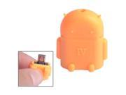 Cute Mini Android Style Micro USB OTG USB Drive Reader for Samsung Galaxy S6 S5 S4 Note 4 3 Orange