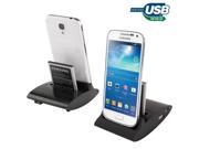 Desktop Dock Charger with 2nd Battery Slot for Samsung Galaxy S4 i9500 Support OTG Function Black