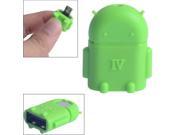 Cute Mini Android Style Micro USB OTG USB Drive Reader for Samsung Galaxy S6 S5 S4 Note 4 3 Green