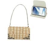 Wallet Style Crocodile Texture Leather Case with Credit Card Slots Holder for Samsung Galaxy Note 2 N7100 Beige