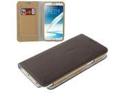 Lichi Texture High Quality Genuine Leather Case with Credit Card Slots Holder for Samsung Galaxy Note 2 N7100 Brown