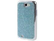 Diamond Encrusted Plating Skinning Plastic Case for Samsung Galaxy Note 2 N7100 Baby Blue