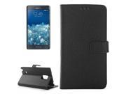 Litchi Texture Horizontal Flip Magnetic Buckle Leather Case with Card Slots Wallet Holder for Samsung Galaxy Note Edge N915F Black