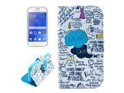 Scrawl Pattern Horizontal Flip Leather Case with Card Slots Wallet Holder for Samsung Galaxy Ace Style LTE G357