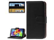 Litchi Texture Horizontal Flip Leather Case with Card Slots Holder for Samsung Galaxy S5 mini G800 Black