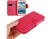 Cross Texture Horizontal Flip Leather Case with Credit Card Slots Lanyard for Samsung Galaxy Grand Duos i9082 Magenta