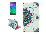 Wreath Pattern Leather Case with Card Slots Holder Wallet for Samsung Galaxy Alpha