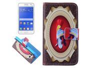 Helment Pattern Cross Texturt Flip Leather Case with Holder Card Slots Wallet for Samsung Galaxy Core 2 G355