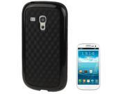 Cube Pattern Plastic Frame Black TPU Protection Case for Samsung Galaxy S3 mini i8190 Black
