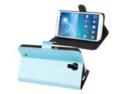 Brushed Texture Flip Leather Case with Holder Credit Card Slot for Samsung Galaxy Mega 6.3 i9200 Baby Blue