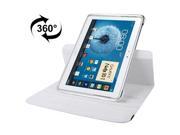 360 Degree Rotatable Litchi Texture Leather Case with 3 angle Viewing Holder for Samsung Galaxy Note 10.1 N8000 N8010 White