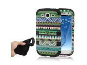 2 in 1 Aztec Tribal Tribe Pattern Retro Vintage Plastic Silicone Combination Case for Samsung Galaxy S III i9300