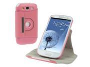 360 Degrees Rotating Holster Leather Case with 2 angle Viewing for Samsung Galaxy S3 i9300 Pink