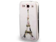 Eiffel Tower Pattern Diamond Encrusted Plastic Case for Samsung Galaxy S3 i9300