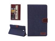 Denim Texture Horizontal Flip Leather Case with Card Slot Wallet Holder for Samsung Galaxy Tab S 8.4 T700 Dark Blue