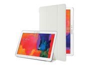 Frosted Texture Flip Leather Transparent Trosted Plastic Case with Holder for Samsun Galaxy Tab Pro 10.1 SM T520 White