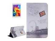 London Eye Pattern Leather Case with Holder for Samsung Galaxy Tab 4 8.0 T330