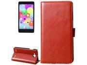 Fine Sheepskin Texture Horizontal Flip Leather Case with Card Slots Holder for ZTE Red Bull V5 Brown
