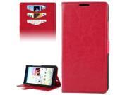 Fine Sheepskin Texture Flip Leather Case with Credit Card Slots Holder for Huawei Ascend Mate Magenta