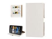 Crazy Horse Texture Leather Case with Credit Card Slot Holder for HTC One Max T6 809d White