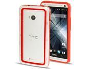 TPU + Transparent Plastic Bumper Frame Case for HTC One / M7 (Red) TPU + Transparent Plastic Bumper Frame Case for HTC One / M7 (Red)