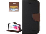 Cross Texture Horizontal Flip Magnetic Buckle Leather Case with Wallet Card Slots Holder for LG G3 D855 Black Brown