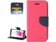 Cross Texture Horizontal Flip Magnetic Buckle Leather Case with Wallet Card Slots Holder for LG G3 D855 Magenta Dark Blue