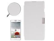Brushed Texture Horizontal Flip Magnetic Buckle Leather Protective Case for LG Optimus L9 P760 White