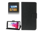 Litchi Texture Leather Case with Holder Card Slots Wallet for LG G3 Mini Black