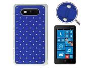 Luxury Bling Diamond Plating Skinning Plastic Case for Nokia Lumia 820 Blue