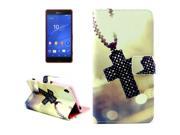Cross Necklace Pattern Horizontal Flip Leather Case with Card Slots Wallet Holder for Sony Xperia Z3