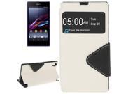 Litchi Texture Horizontal Flip Magnetic Buckle Leather Case with Call Display ID Card Slots Holder for Sony Xperia Z1 L39h White