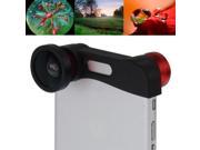 3 in 1 Fisheye Wide Angle Macro Phone Photo Zoom Lens Set for iPhone 6 Plus Red