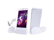 Portable Amplifier Silicone Horn Stand Speaker for iPhone 6 Plus White