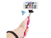 4 in 1 Portable Bluetooth Remote Shutter and Monopod Including Selfie Stick Shutter 4 Clip Shutter 4 Holder Q Magenta