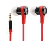 Noodle Style High Performance 3.5mm Jack In Ear Earphone Cable Length about 1.1m Red