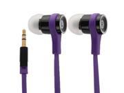 Noodle Style High Performance 3.5mm Jack In Ear Earphone Cable Length about 1.1m Purple