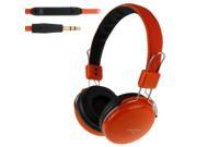 OVLENG V9 Universal Hands Free Stereo Headset with Mic for All Audio Devices Cable Length 1.2m Orange