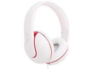 MA 22 White Red 3.5mm Stereo On ear Headphone with Control Talk Microphone for iPhone iPad iPod touch and Other Mobile Phone