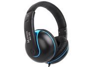 MA 22 Black Blue 3.5mm Stereo On ear Headphone with Control Talk Microphone for iPhone iPad iPod touch and Other Mobile Phone