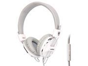 Universal 3.5mm Stereo Headset with Mic for All Audio Devices Cable Length about 2m White Grey