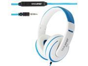 OVLENG A1 Universal Hands Free Stereo Headset with Mic for All Audio Devices Cable Length 1.2m White Blue