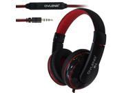 OVLENG A1 Universal Hands Free Stereo Headset with Mic for All Audio Devices Cable Length 1.2m Black Red