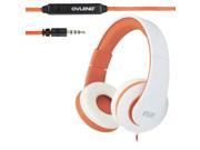 OVLENG A2 Universal Hands Free Stereo Headset with Mic for All Audio Devices Cable Length 1.2m White Orange
